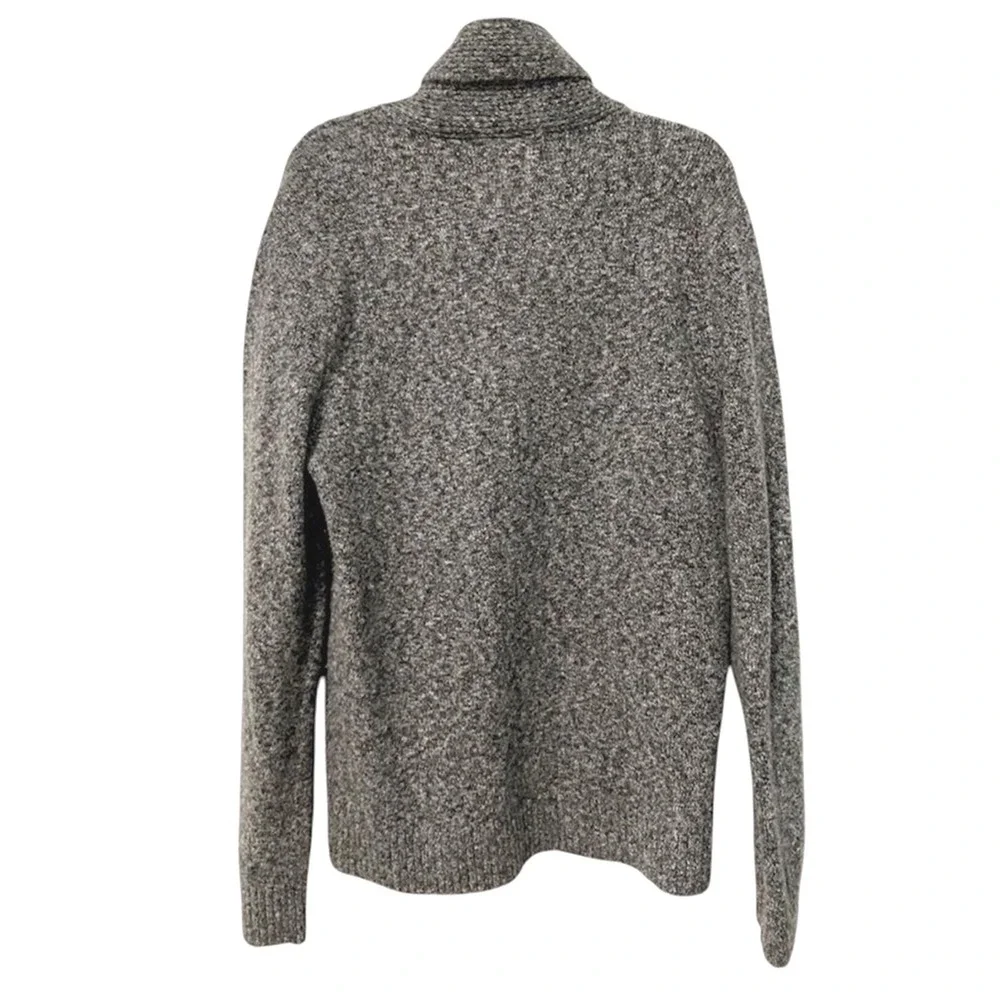 Old Navy Men's Shawl Collar Sweater‎ Marl Gray Speckled Knit Pullover Size M